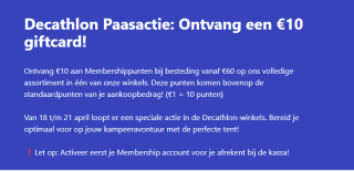 Ontvang een €10 giftcard bij Decathlon