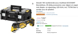 DeWALT DCS356NT Accu Multitool 18V Basic Body in TSTAK voor €125 dmv code via Amazon