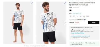 Pijama Dos Piezas Spiderman por 7,99€ también de Jurassic World y Marvel