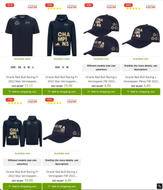 Oracle Red Bull Racing x Max Verstappen items vanaf €4,99 bij Outlet46