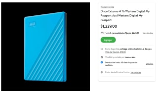 Disco Externo Western Digital 4TB My Passport por $1,229 en Bodega Aurrera
