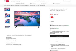 XIAOMI TV LED 80 cm 32" Xiaomi A2 HD Android Smart TV con Dolby Video/Audio DTS por 159€