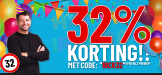 32% korting op alles bij Stipt