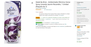 Pack 4 Ambientador eléctrico Glade By Brise Lavanda y Jazmín por 9.24€