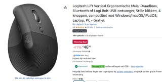 Logitech Lift Vertical Ergonomische Muis voor €46,00 met Amazon prime