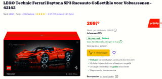 LEGO Technic Ferrari Daytona SP3 Raceauto voor €269,99 bij Bol.com