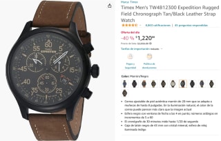 Reloj Timex Expedition Cronógrafo a $1,221 en Amazon