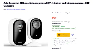 Arlo Essential 2K Camera buiten + 2K Camera voor binnen voor €99 bij Bol
