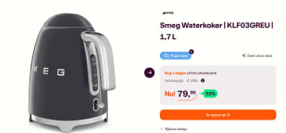 SMEG KLF03GREU - Waterkoker - Leigrijs - 1,7L voor €79,95 bij ibood