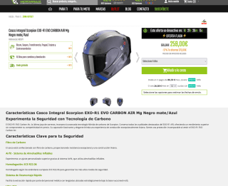Casco SCORPION EXO R1 EVO CARBON 22.06 a tan solo 259€