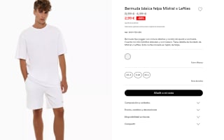 Bermuda básica de felpa Mistral x Lefties para Hombre por 2.99€