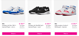 Diverse NIKE Air Max 1 sneakers vanaf €59,99 bij Veepee