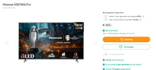 HISENSE 55E7NQ Pro (2024) voor €499 bij de Mediamarkt