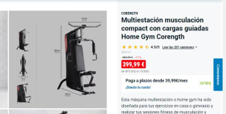 Home gym compact con cargas guiadas por 399.99€