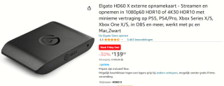 Elgato HD60 X externe opnamekaartvoor €139,99 bij Amazon