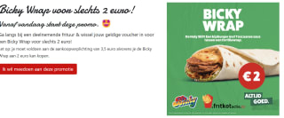Bicky Wrap voor €2 via Fritkotactie