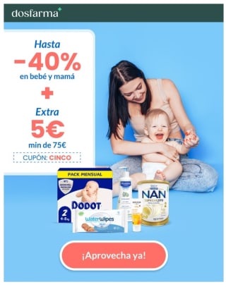 Hasta 40% dto + 5€ dto en bebé y mamá