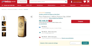 Perfume Masculino 1 Million por Paco Rabanne de 200ml - R$ 446