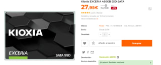 Disco duro Kioxia EXCERIA 480GB SSD SATA por 27.95€