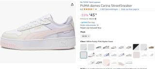 PUMA Carina Street Dames Sneakers voor €45 bij Amazon.