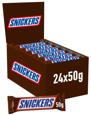 24 Snickers Chocolatina con deliciosa Crema de Cacahuete, por solo 5,20€