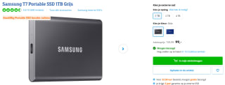 Samsung T7 SSD 1TB met gratis SmallRig Portable SSD houder bij Coolblue