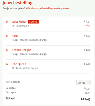 3+1 gratis op alle burgers bij Kwalitaria