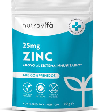 400 Cápsulas de Zinc Contribuye al Funcionamiento Normal del Sistema Inmunitario por 5,99€