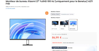 Ecran PC 27" Xiaomi A27i - FHD, Dalle IPS, 100 Hz, 6 ms à 84,99€