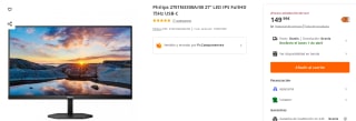 Monitor Philips 27E1N3300A/00 27 pulgadas LED IPS FullHD 75Hz por 149,99€