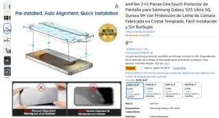 2+2 Piezas OneTouch Protector de Pantalla para Samsung Galaxy S25 Ultra 5G por 7,19€