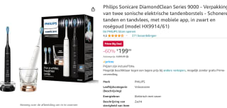 Philips Sonicare Diamond Clean 9000 - 2 stuks voor €199,99 bij Amazon.nl