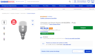 Lâmpada Led Smart da Xiaomi - R$ 59,90