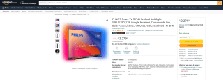 Smart TV da Philips de 50 polegadas em 4K - R$ 2.279