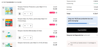 Alle Pampers luiers en/of billendoekjes 2+2 gratis bij Etos