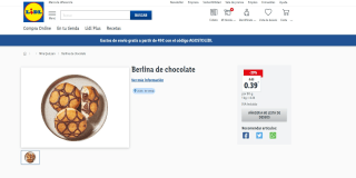 Oferta berlina de chocolate por 0,39€