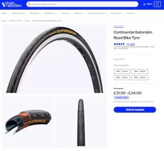 Score a Continental Gatorskin 700c road bike tyre from Chain Reaction Cycles for £22.49