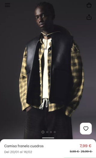 Camisa franela cuadros por 7,99€.