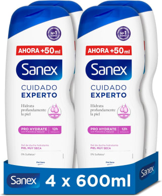 Pack 4 Geles baño Sanex Cuidado Experto Pro Hydrate por 8,37€