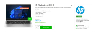 HP EliteBook 640 G11 Intel Core Ultra 7 155U Laptop 35,6 cm voor €1.174 bij Computervoorschool
