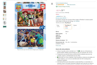 Recopilación de puzzles marca Educa 2x100 piezas por 5,50€