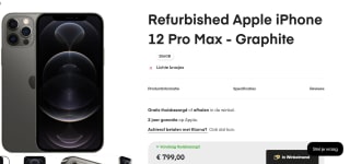 Refurbished Apple iPhone 12 Pro Max - Graphite voor €799 bij Amazc