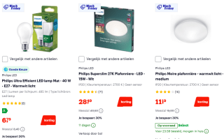 Tot 40% korting op Philips LED verlichting bij Bol