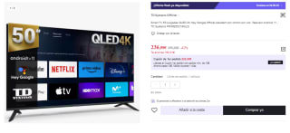 Televisor TD Systems PRIME50C19GLQ 50" QLED UltraHD 4K HDR10 por 236.99€ (Cuenta Nueva 224.99€)