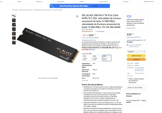 SSD 4TB 14900 MB/s SN8100 PCIe 5.0x4 NVMe M.2 por solo 324,11€