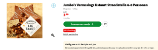 Verrassings IJstaart Stracciatella 6-8 Personen voor €3,49 bij de Jumbo