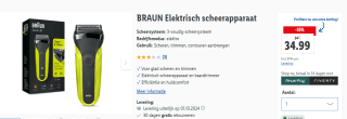 Braun Series 3 300 - Elektrisch Scheerapparaat voor 34,99 in de Lidl webshop