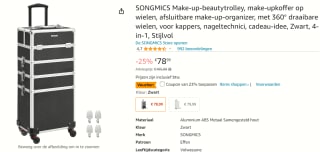 Songmics Cosmeticakoffer voor €60,82 bij Amazon
