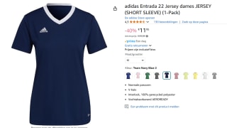Football Shirt adidas Entrada 22 voor €11,95 bij Amazon