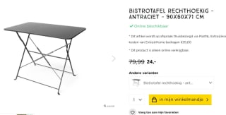 Rechthoekige bistrotafel voor €24 bij de Xenos